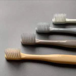 Soft bristle toothbrushes set, Japanese macaron colors, fine head daily oral cleaning care.