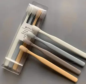 Japanese style macaron color soft bristle toothbrush set 4 pack home daily use oral care