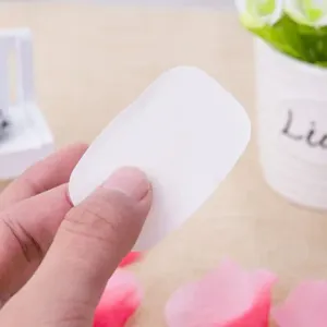 Portable disposable paper soap sheets for travel, outdoor hand washing mini soap tablets.