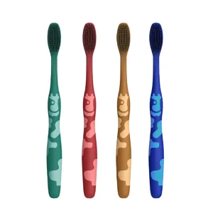 Adult soft bristle toothbrushes set 4 colors cute cow handle for daily oral care clean