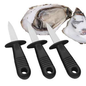 Professionele oestermes set met ergonomisch handvat en duurzaam roestvrijstalen mes.