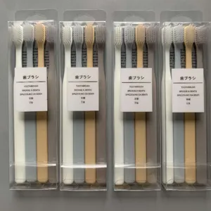 Japanese style soft bristle toothbrush set 4 packs family multi color daily oral care tool