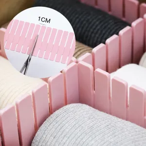 Plastic drawer divider grid storage partition for underwear socks home drawer organization