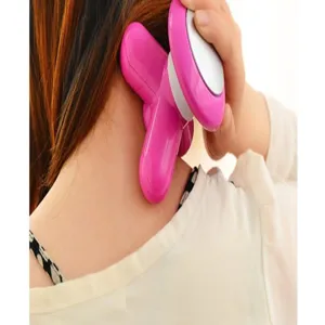 Detail de mini appareil de massage electrique portable pour le cou design compact.