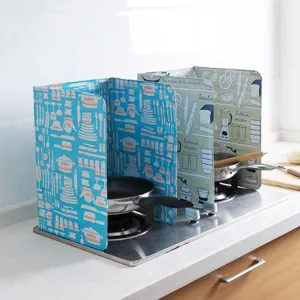 Kitchen oil splash guard aluminum foil folding baffle gas stove grease proof screen baffle tool
