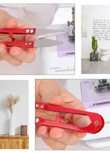 Mini U-shaped embroidery scissors for thread trimming, household sewing and tailoring tools.