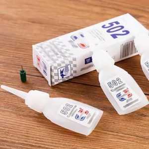 502 super fort colle instantanée adhésif bouteilles avec boîte d'emballage pour réparation rapide.