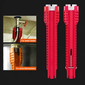 Multifunctional Sink Wrench Tool Steel 8-in-1 Faucet Installation and Disassembly Tool for Bathroom Kitchen Plumbing