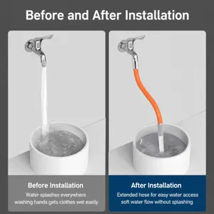 Universal flexible faucet extension hose anti splash water pipe adapter for main view