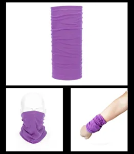 Fascia sportiva rinfrescante tubolare viola mesh traspirante assorbente fitness yoga dettaglio