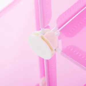 Plastic wardrobe connector buckle cross joint detail shot for modular storage shoe rack shelves