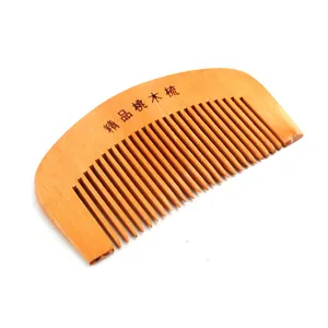 Peach wood comb, thick fine-tooth massage comb, portable pocket hair comb for daily use.