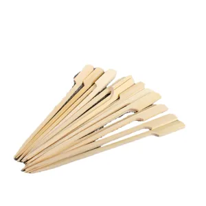 Disposable bamboo paddle skewers for BBQ, oden, and parties. Eco-friendly wooden food picks.