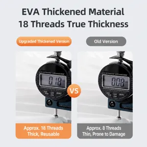 Thickened EVA raincoat fabric comparison showing superior quality and durability for travel.