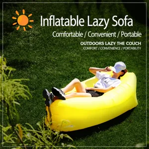 Outdoor Lazy Inflatable Air Sofa Portable Waterproof Camping Air Bed Fast Inflating Lounge Chair