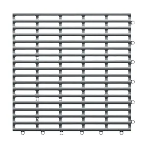 Gray plastic non-slip shower mat bathroom floor tile interlocking drainage grid design