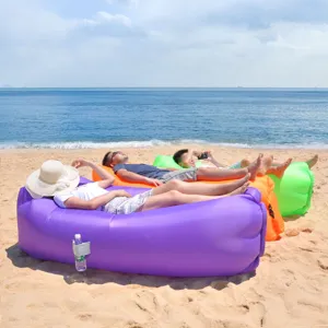 Outdoor lazy inflatable air sofa portable beach lounger for camping and park relaxing use