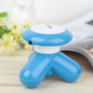 Mini masseur electrique portable corps cou dos outil de massage design bleu et blanc