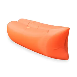 Sofa hinchable de exterior tumbona de aire portatil individual para camping playa naranja