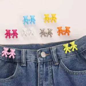 Cute Bear Jeans Waist Tightening Buckle Adjustable Detachable Metal Waist Button Pin Pants Waist Adjuster Clothing Accessories
