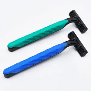 Disposable manual razor hotel shaving razor set dual color non-slip handle travel shaver