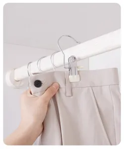 Cintre à pince pour pantalon en acier inoxydable, pince portable pour le rangement de la garde-robe.