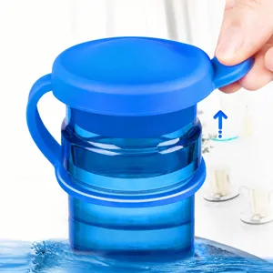 Silicone water bottle dust cover with lanyard for bottled water dispenser leakage prevention