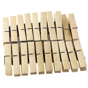 Natural bamboo clothes pegs heavy duty clothespins for home laundry drying and quilt fixing