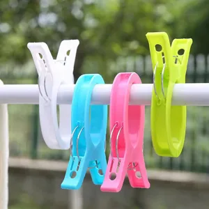 Large Plastic Quilt Clips Heavy Duty Windproof Clothes Pegs Multifunctional Drying Clips Colorful Home Laundry Clips