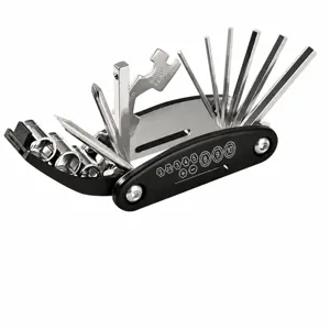 Multi-outil de vélo pliable et portable avec clé Allen tournevis et clé à douille pour cycliste.