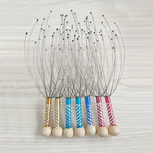 Masseur de tete poulpe gratte-tete picots en metal outil de relaxation colore