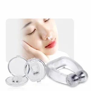 Magnetic anti-snoring device silicone nose clip for better sleep and easy breathing.