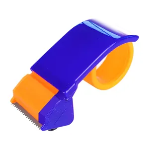 Tape dispenser handafroller verpakking sluiting gereedschap met mes blauw oranje