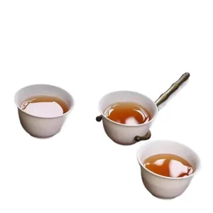 Disposable rice husk Kung Fu tea cup set, eco-friendly small tasting cups with handle.