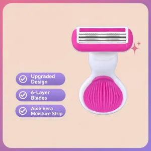 Draagbaar plastic haarverwijderingsscheermes voor dames met opbergdoos en meerlaagse mesjes