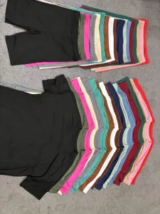 Detailed view of casual solid color loose women's pajama set in multiple vibrant colors.