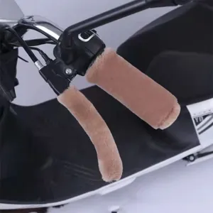 Winter Plush Handlebar Covers Warm Anti-slip Scooter Hand Protectors Soft Furry Bicycle Grips
