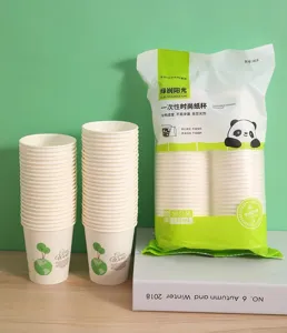 Einweg-Pappbecher verdickt Heim- und Büro-Teebecher 235ml Verpackung Detailansicht.