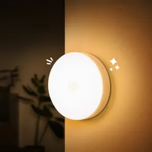 LED Smart Human Motion Sensor Night Light Rechargeable Bedside Wall Lamp For Bedroom Stairs Corridor Lighting