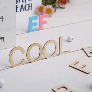 Natural wooden alphabet letters for kids' DIY educational learning and cognitive play