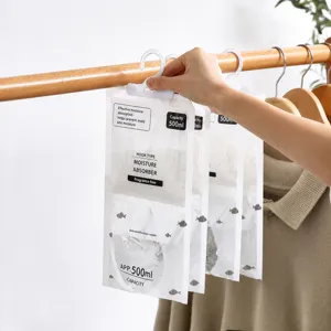 Hanging dehumidifier bag moisture absorber for wardrobe closet home anti mold dry pack