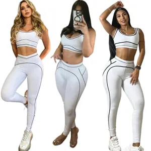 Ensemble de sport d'été pour femmes soutien-gorge de sport leggings de yoga taille