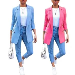 Women casual lapel long sleeve blazer jacket elegant fashion business outerwear for daily wear.