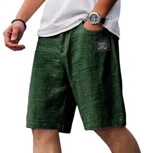 Pantaloncini casual testurizzati verdi da uomo estate moda quotidiana spiaggia comodi