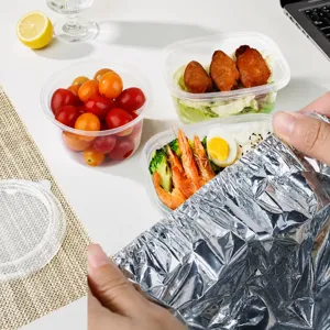 Housse alimentaire en feuille d'aluminium, bord élastique isolation thermique pour cuisine.