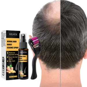 EELHOE Herbal Hair Boost Essence Spray with Micro-Needle Derma Roller for Hair Care and Scalp