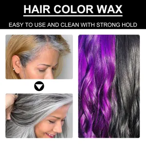Temporäres Haarfärbewachs für einfaches Styling, lebendige graue und violette Farbtöne, auswaschbar.