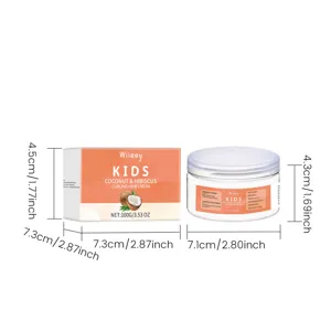 Wiieey kids coconut hibiscus curling hair cream 100g jar with box dimension specification.