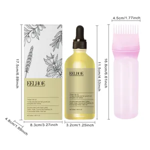 EELHOE plant hair growth oil set with dropper bottle and comb cap, nourishing hair care.