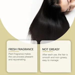 Close-up detail showing smooth and shiny black hair texture after using plant hair care essential oil.